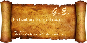 Galambos Ermelinda névjegykártya